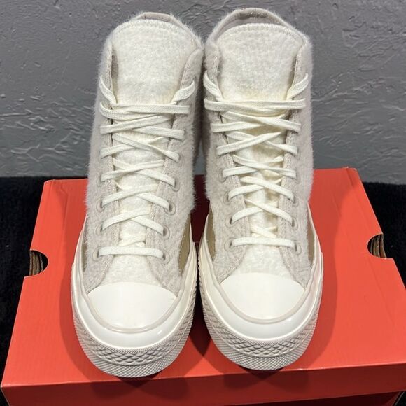 🔥 CONVERSE  Chuck 70 Cozy Utility Sneakers Desert Sand Women Sz 9.5 - Worn Once - Picture 5 of 14